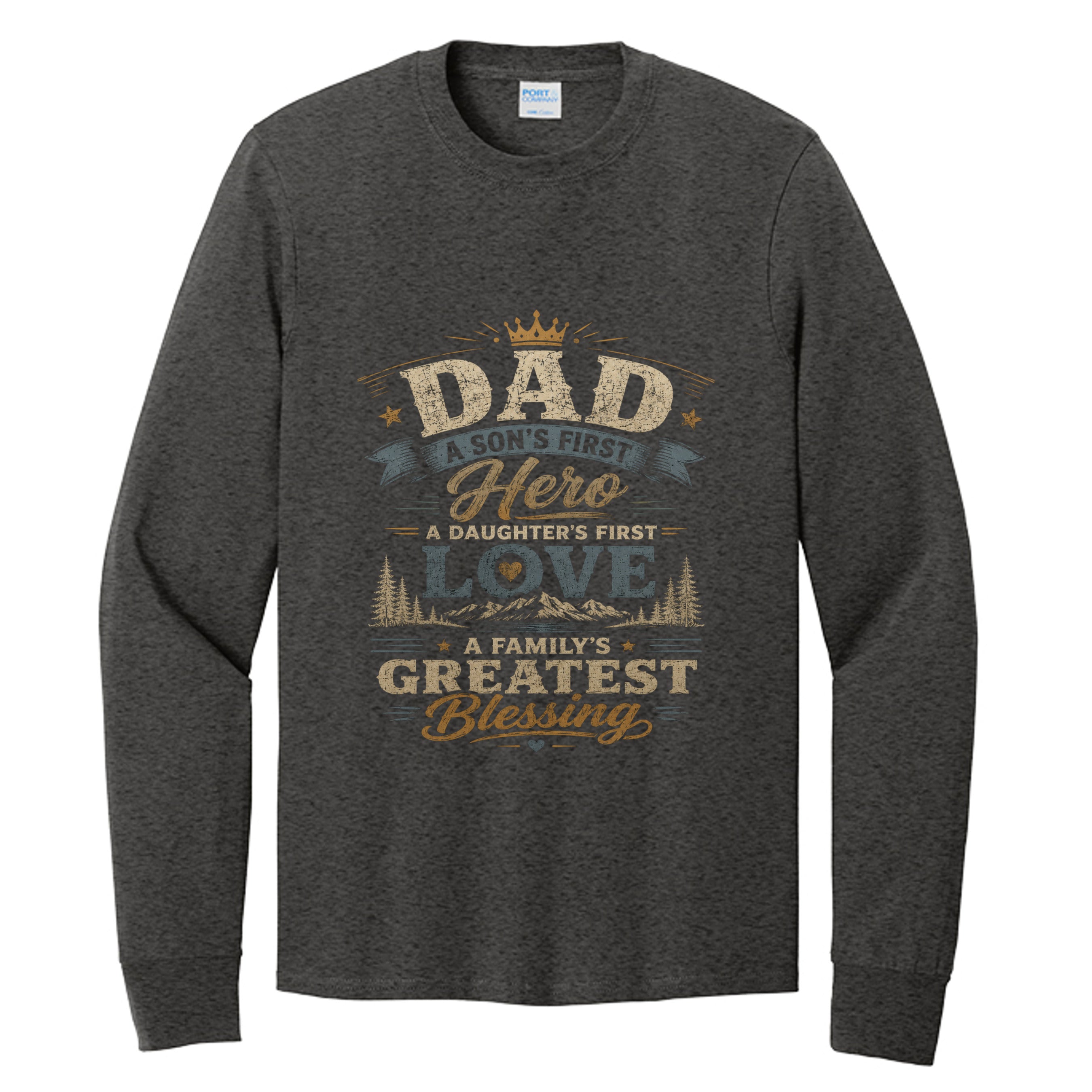 Dark Heather Grey - PC54LS - FRONT